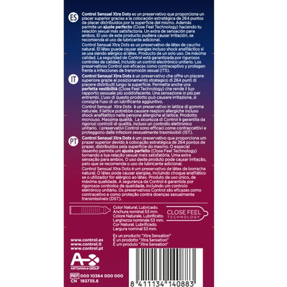 Comprar CONTROL XTRA DOTS 12 UDS – Preservativos Con Textura Para Mayor Placer-Noxtic