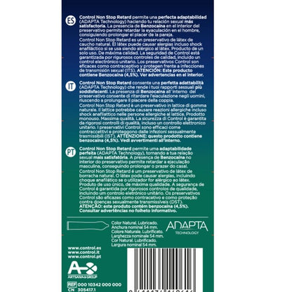 CONTROL Non Stop Retard Preservativos 12 Unidades – Diseñados Para Prolongar El Placer Intimo
