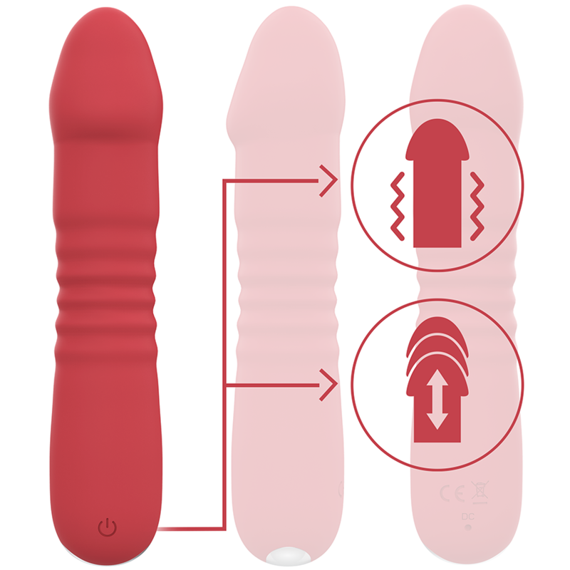 INTENSE Juni Up & Down Rojo – Vibrador Con 10 Modos De Vibración Para Placer Personalizado