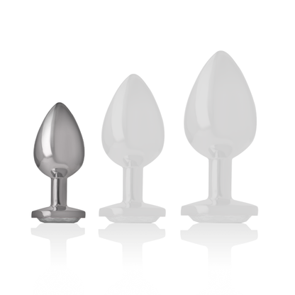 INTENSE Plug Anal Metal Aluminio Corazón Blanco Talla S – Diseño Glamuroso Para Placer Elegante