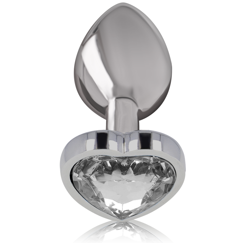 INTENSE Plug Anal Metal Aluminio Corazón Blanco Talla S – Diseño Glamuroso Para Placer Elegante
