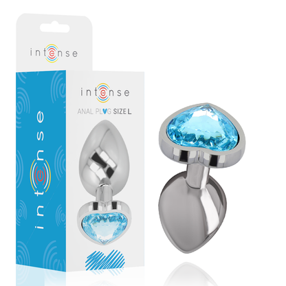 Comprar INTENSE Plug Anal Metal Corazón Azul Talla L – Diseño Sofisticado Para Experiencias Únicas-Noxtic