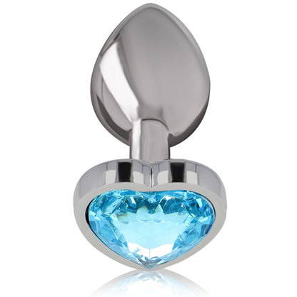 Plug anale in metallo alluminio INTENSE Blue Heart taglia M – Design elegante per un piacere intimo alla moda