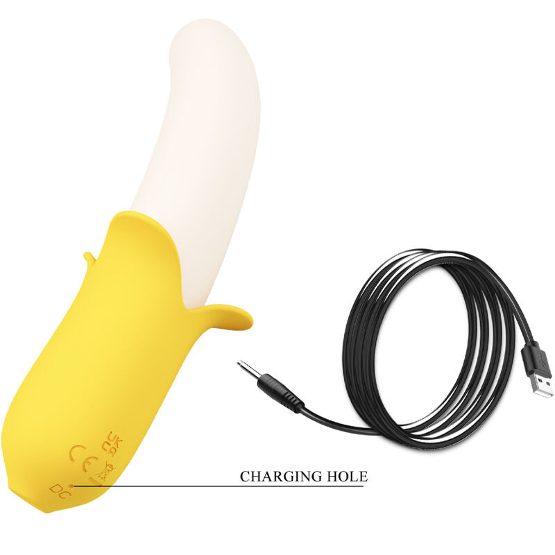 PRETTY LOVE - BANANA GEEK SUPER POWER 7 VIBRATIONS UP &amp; DOWN SILICONE BLACK