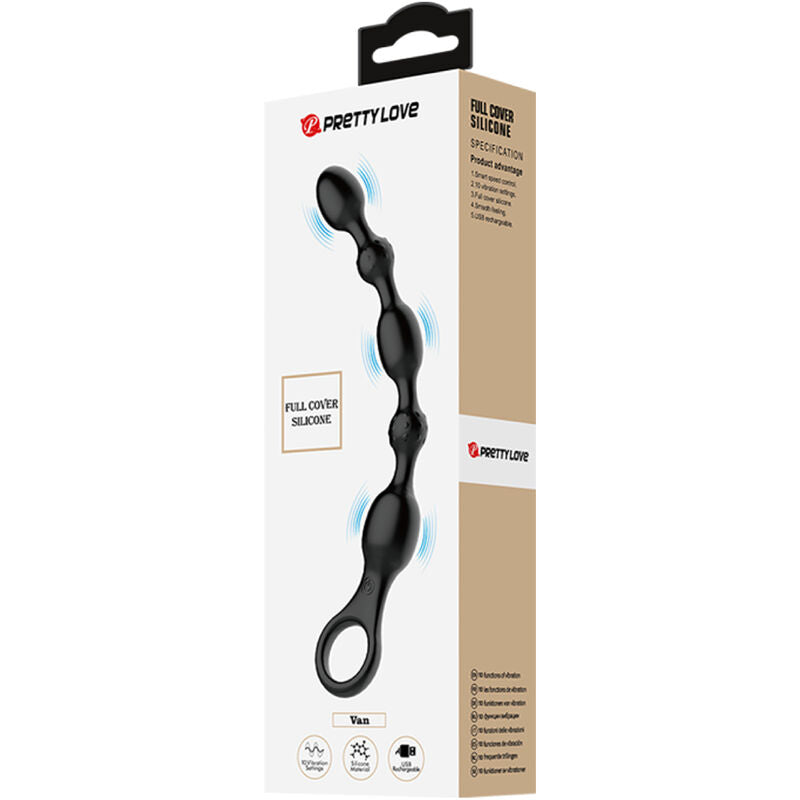 Pretty Love Van Anal Beads – Giocattolo ricaricabile con 10 vibrazioni per una stimolazione intensa