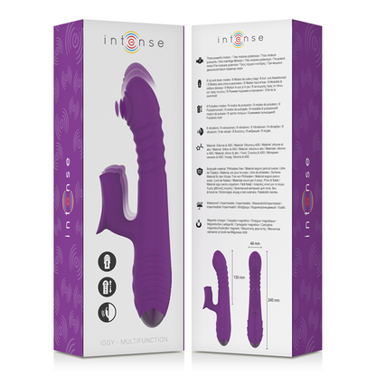 INTENSE IGGY Vibrador Multifunción Morado – Estimulador Recargable Con Movimiento Realista