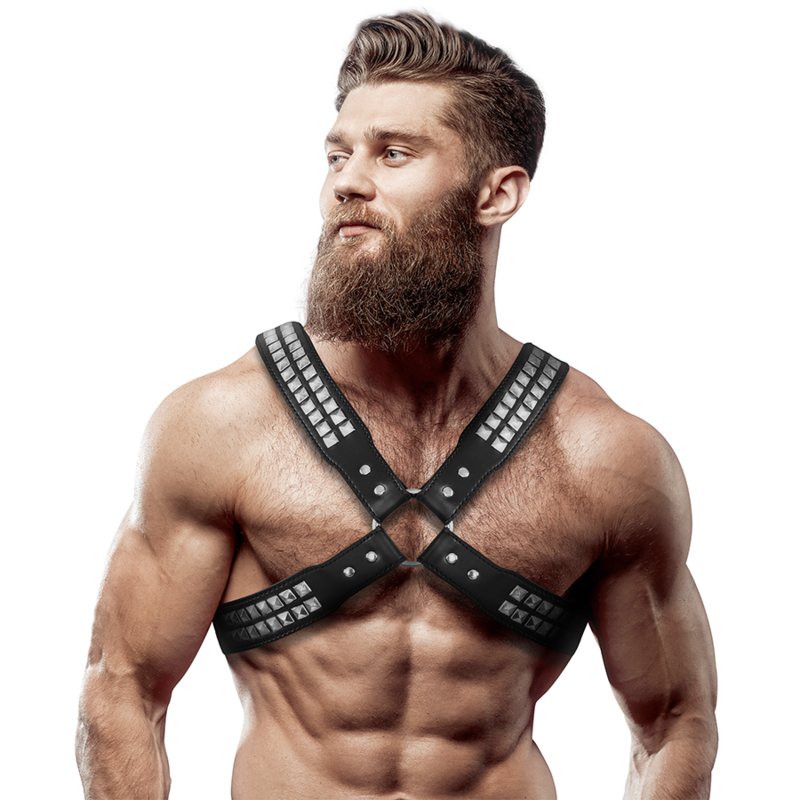 Comprar Fetish Arnés Ecopiel Hombre – Diseño Cruzado Con Remaches Para Estilo Y Comodidad-Noxtic