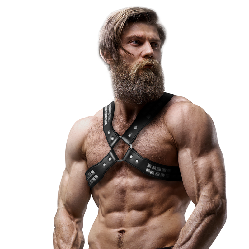 Comprar Fetish Arnés Ecopiel Hombre – Diseño Cruzado Con Remaches Para Estilo Y Comodidad-Noxtic