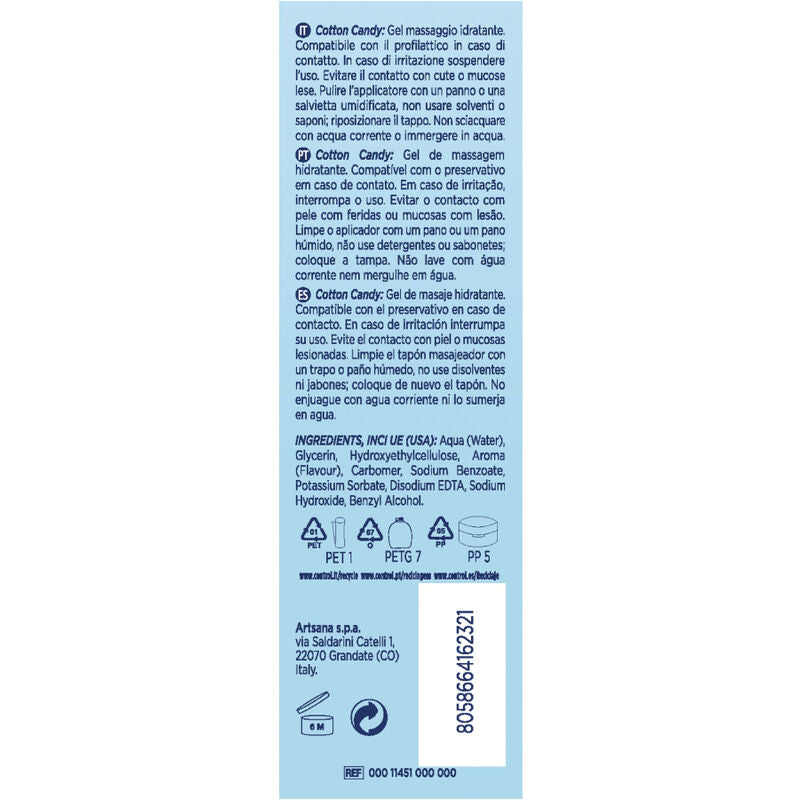 Comprar CONTROL Masaje Gel 3 en 1 Algodón de Azúcar 200 ML – Gel Ultrasensorial Con Aroma Dulce Para Momentos Especiales-Noxtic