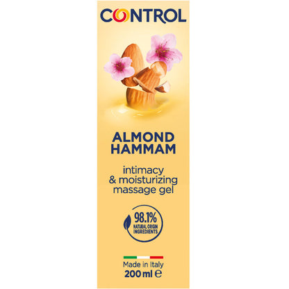 CONTROL Gel da massaggio 3 in 1 al latte di mandorla 200 ml – Gel idratante con ingredienti naturali per un rilassamento sensuale