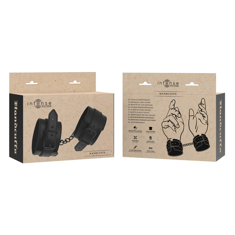 INTENSE Fetish Esposas De Cuero Vegano – Diseño Ético Para Exploración Confortable