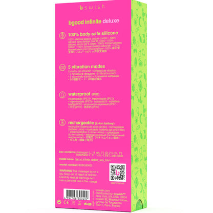 B SWISH Bgood Infinite Deluxe – Vibrador Recargable Con Diseño Moderno Y Silicona Suave