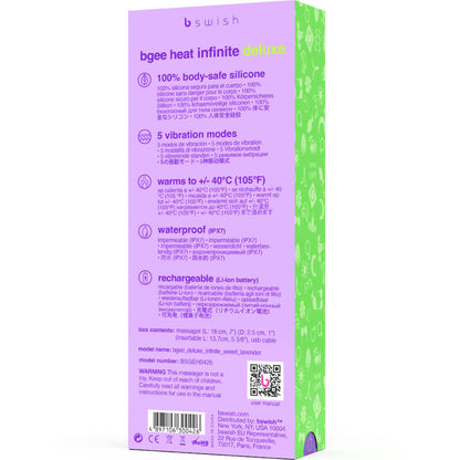 B SWISH BGEE Heat Infinite Deluxe – Vibrador Recargable De Silicona Con Diseño Elegante
