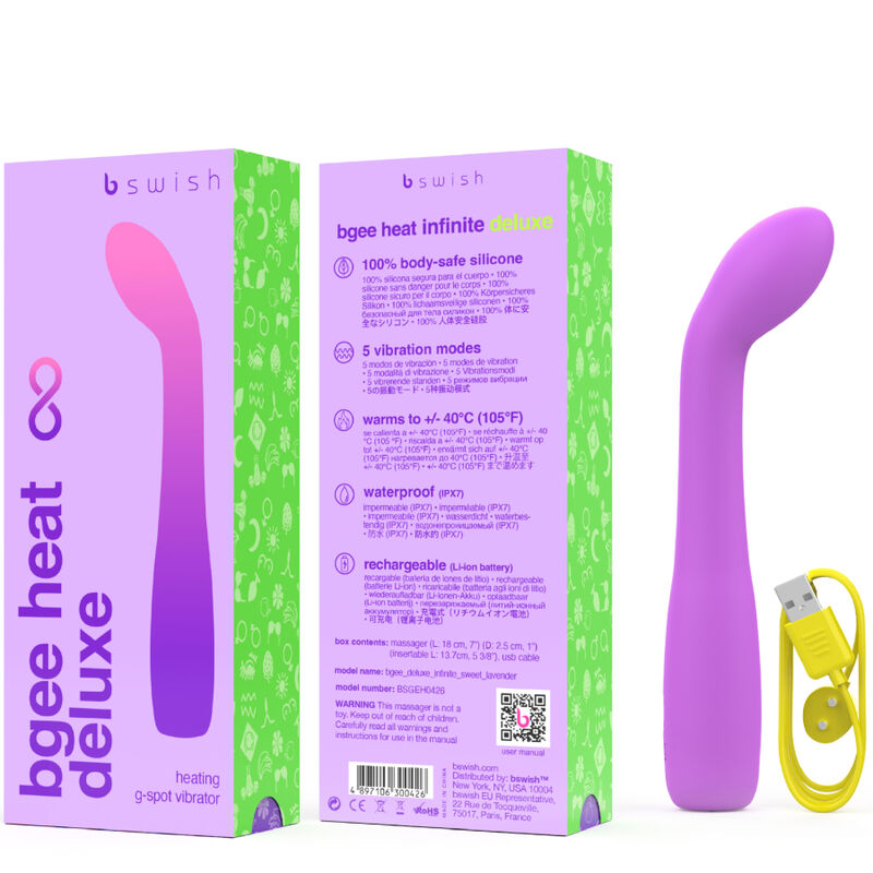 B SWISH BGEE Heat Infinite Deluxe – Vibrador Recargable De Silicona Con Diseño Elegante