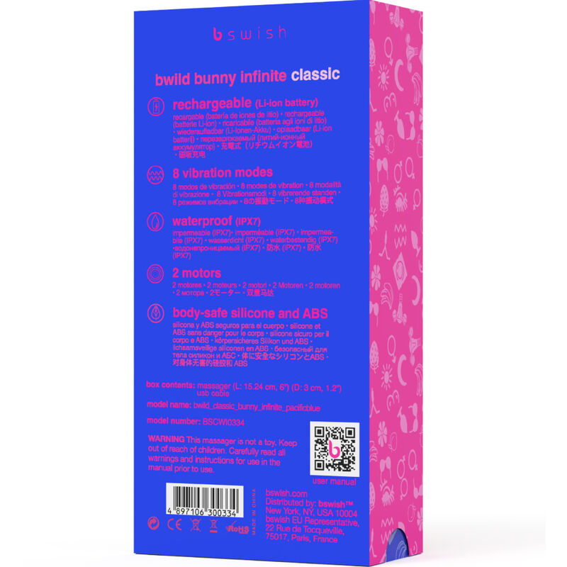 B SWISH Bwild Bunny Infinite Classic – Vibrador Recargable De Silicona Con Diseño Ergonómico