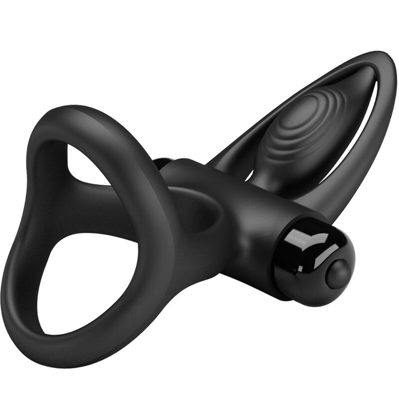 PRETTY LOVE Anello Vibrante 10 Vibrazioni Silicone Nero – Design Ergonomico per il Piacere Condiviso