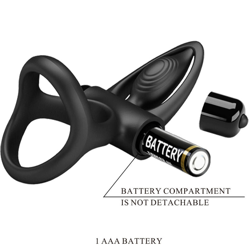 PRETTY LOVE Anello Vibrante 10 Vibrazioni Silicone Nero – Design Ergonomico per il Piacere Condiviso