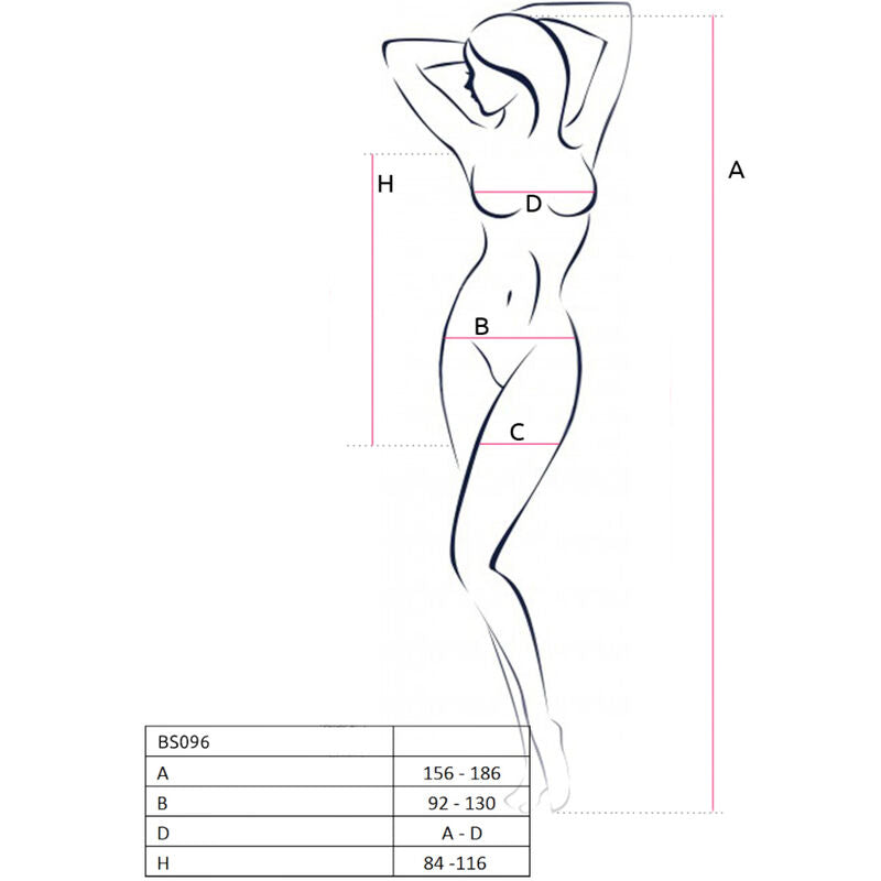 PASSION Bodystocking Nero Taglia Unica – Design Elegante che Mette in Evidenza la Tua Silhouette