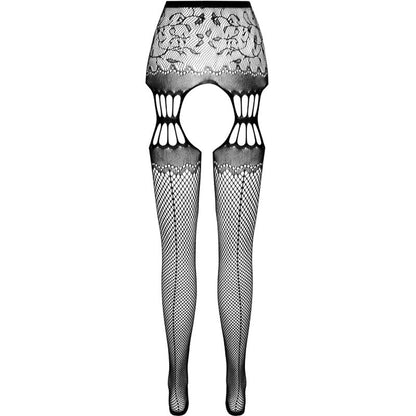 PASSION S027 Medias Con Ligüero Negro Talla Única – Elegancia Y Comodidad Para Tu Atuendo Sensual