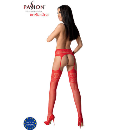 PASSION S029 Medias Con Ligüero Negro Talla Única – Elegante Diseño Que Realza Tu Silueta