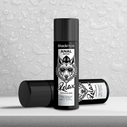 BLACK HOLE Lubricante Anal Base Agua Relax Con Hyaluron 100 ML – Hidratación Profunda Para Mayor Comodidad