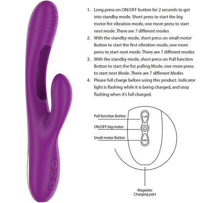 INTENSE Apolo Vibrador Multifunción Morado – Recargable Con 7 Modos De Vibración Y Diseño Elegante