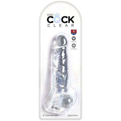 KING COCK - CLEAR PENE REALÍSTICO CON TESTÍCULOS 16.5 CM TRANSPARENTE