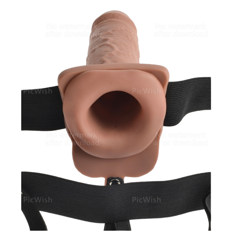 FETISH FANTASY SERIES - ADJUSTABLE HARNESS REALISTIC PENIS WITH RECHARGEABLE TESTICLES AND VIBRATOR 17.8 CM