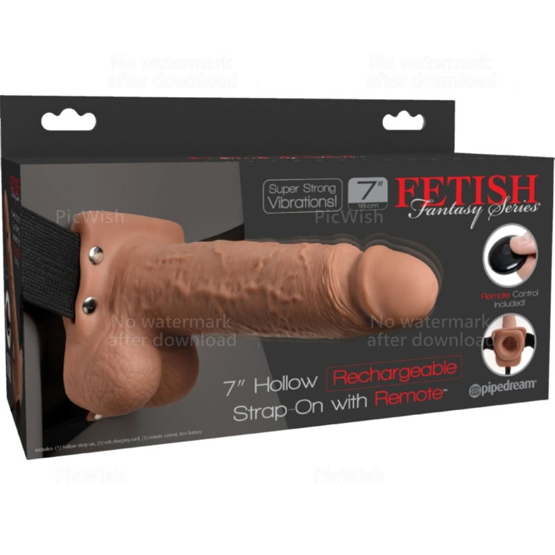 FETISH FANTASY SERIES - ADJUSTABLE HARNESS REALISTIC PENIS WITH RECHARGEABLE TESTICLES AND VIBRATOR 17.8 CM