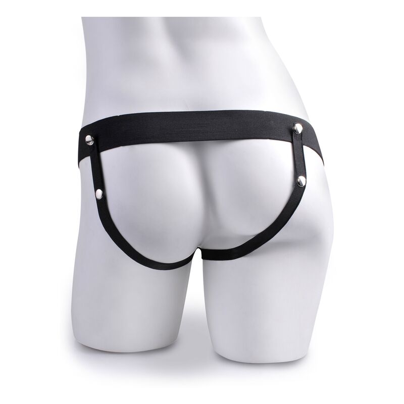 FETISH FANTASY SERIES - ADJUSTABLE HARNESS REALISTIC PENIS WITH SQUIRTING TESTICLES 19 CM