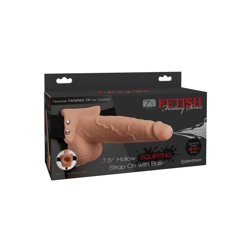 FETISH FANTASY SERIES - ADJUSTABLE HARNESS REALISTIC PENIS WITH SQUIRTING TESTICLES 19 CM