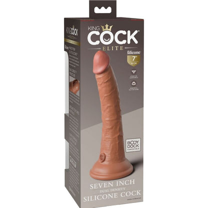 KING COCK Elite Dildo Realista Caramelo – Silicona de Doble Densidad Para Experiencia Auténtica