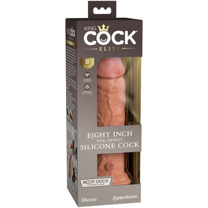 KING COCK Elite Dildo Caramelo – Silicona Médica Con Doble Densidad Para Placer Confiable