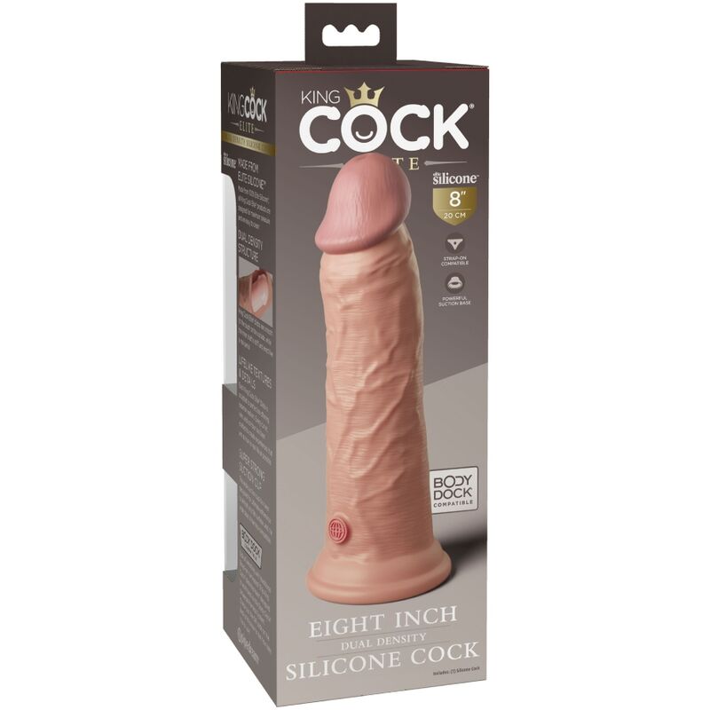 KING COCK Elite Dildo Realista 20.3 Cm – Silicona Médica De Alta Calidad Para Placer Intenso