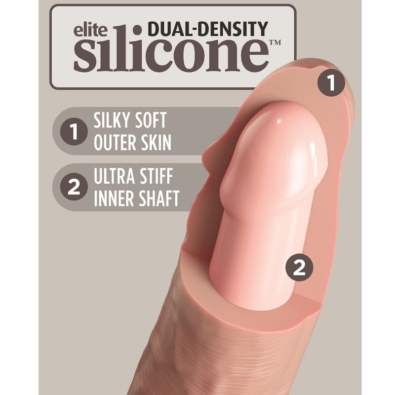 KING COCK Elite Dildo Realista 20.3 Cm – Silicona Médica De Alta Calidad Para Placer Intenso