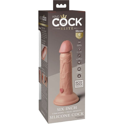 KING COCK - ELITE REALISTIC VIBRATOR &amp; SILICONE DILDO 15.2 CM