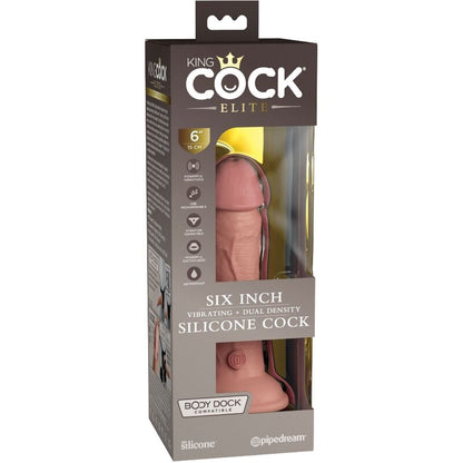 KING COCK - ELITE REALISTIC VIBRATOR &amp; SILICONE DILDO 15.2 CM