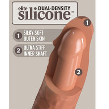 KING COCK - ÉLITE DILDO REALÍSTICO VIBRADOR & SILICONA 20.3 CM CARAMELO