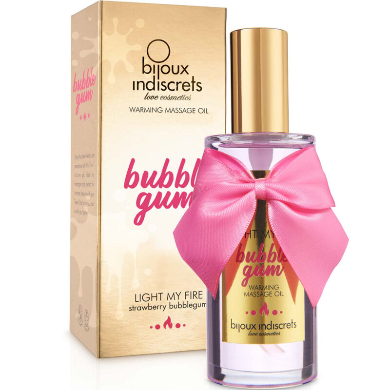 Bijoux Indiscrets Light My Fire Aceite Masaje Efecto Calor Sabor Chicle – Aceite Comestible Para Momentos Inolvidables
