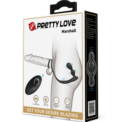 PRETTY LOVE - MARSHALL PENIS RING + VIBRATING ANAL PLUG &amp; REMOTE CONTROL