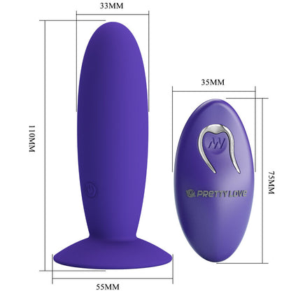 Pretty Love Youth Purple Plug – Vibratore con telecomando e design ergonomico per il piacere personale