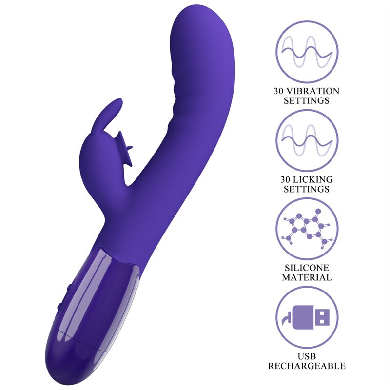 Comprar Pretty Love Cerberus Youth Vibrador Rabbit Violeta – Vibrador Recargable Con Diseño Elegante Y Curvado-Noxtic