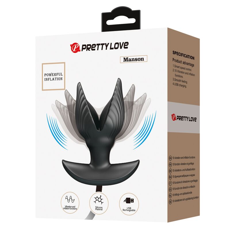 PRETTY LOVE Plug Anal Inflable – Juguete Recargable Para Placer Personalizado
