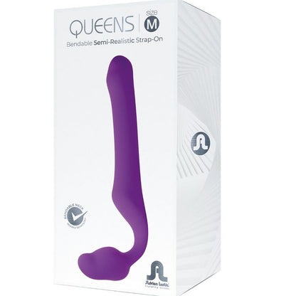Adrien Lastic Queens Strap-On Flexible Violeta Talla M – Juguete Erótico De Silicona Médica Con Diseño Sin Correas