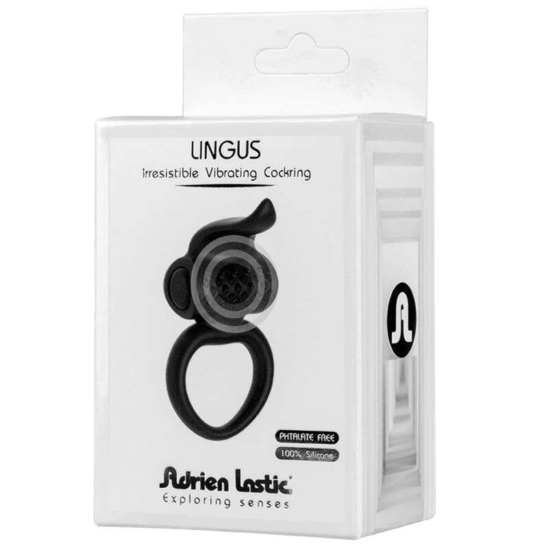 ADRIEN LASTIC Lingus Anillo Vibrador Negro – Estimulador Con Diseño Innovador Para Placer Compartido