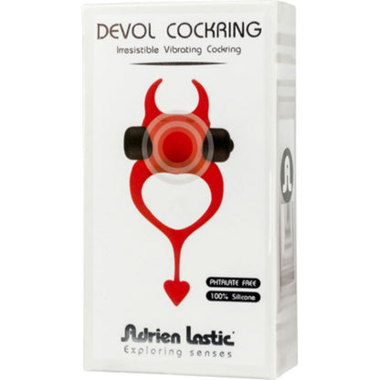 ADRIEN LASTIC Devol Cockring Rojo – Anillo Vibrador Con Diseño Ergonómico Para Mayor Placer