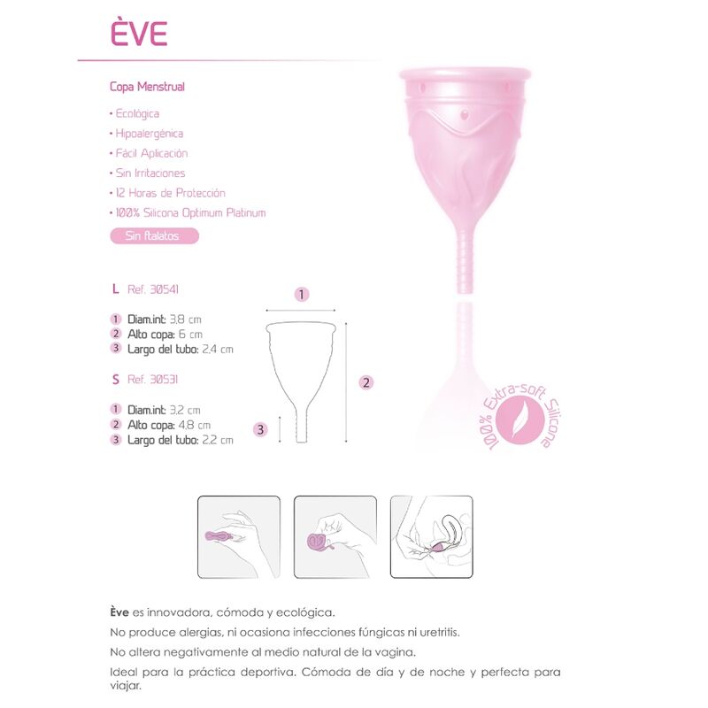 FEMINTIMATE EVE Copa Menstrual Talla S – Silicona Hipoalergénica Para Comodidad Diaria