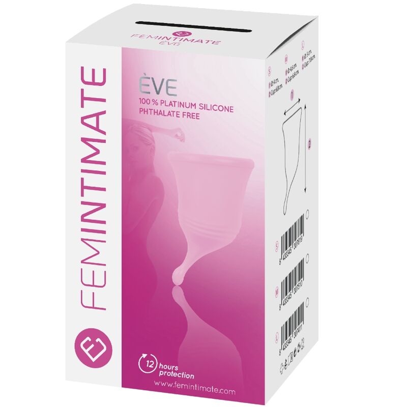 FEMINTIMATE Copa Menstrual Eve Talla S – Silicona Médica Para Comodidad Prolongada