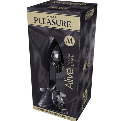 ALIVE Anal Pleasure Mini Plug Metal Negro Talla M – Diseño Elegante Para Placer Intenso