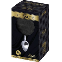 ALIVE Anal Pleasure Plug Liso Metal Pompon Negro Talla M – Diseño Elegante Para Placer Sensorial Compartido